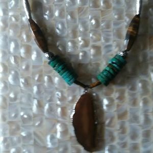 Genuine Agate,Turquiose,Tiger's eye Necklace